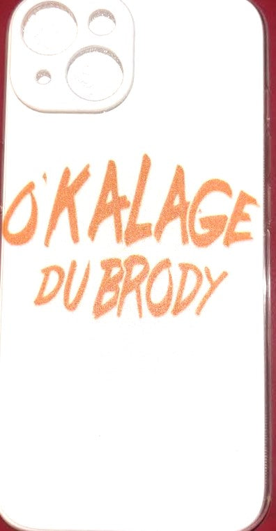 COQUE ORANGE ET NOIR IPHONE 14 et 13